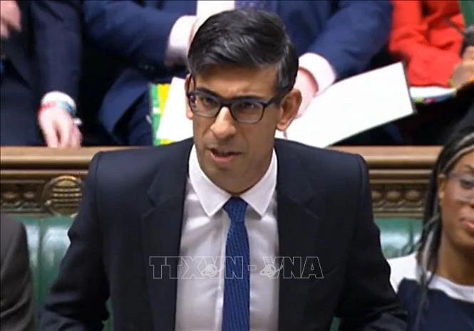 Thủ tướng Anh Rishi Sunak phát biểu tại phiên họp Hạ viện ở London. (Ảnh (tư liệu): AFP/TTXVN) 