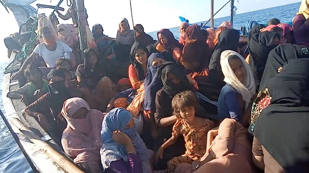 Thuyền chở người Rohingya di cư đến . (Nguồn: AFP)