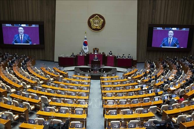 Toàn cảnh một phiên họp Quốc hội Hàn Quốc tại thủ đô Seoul. (Ảnh tư liệu: AFP/TTXVN)