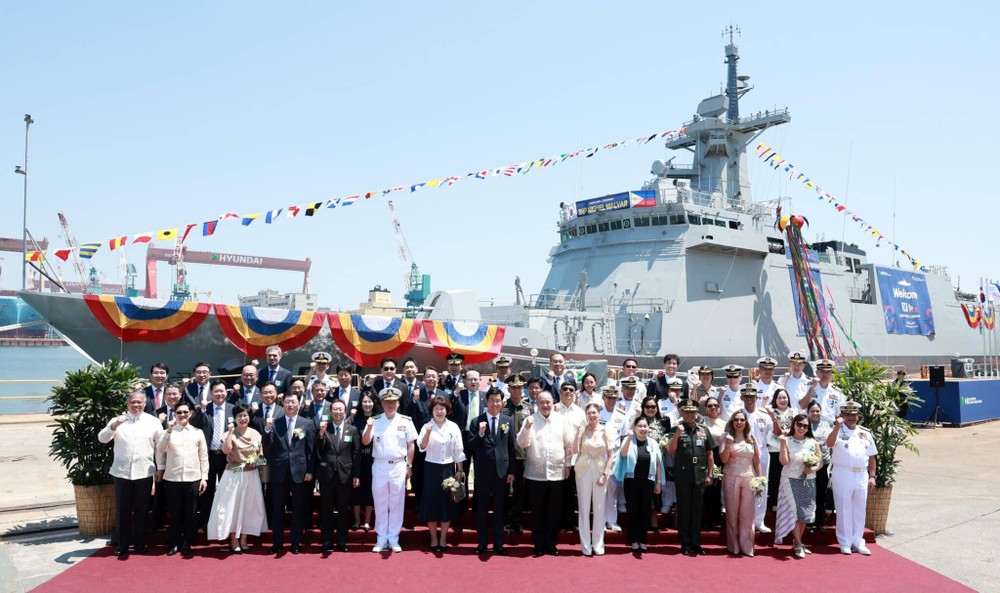 Lễ hạ thủy tàu tuần tra BRP Miguel Malvar của Hải quân Philippines. (Nguồn: Navals)