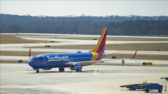 Máy bay của Hãng hàng không Southwest Airlines. (Ảnh: AFP/ TTXVN) 