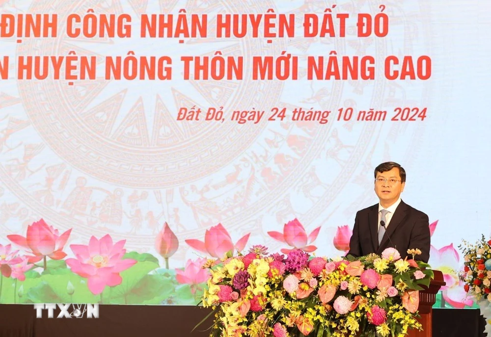 Ông Nguyễn Công Vinh, Phó Chủ tịch Ủy ban Nhân dân tỉnh Bà Rịa-Vũng Tàu phát biểu tại lễ công bố. (Ảnh: Hoàng Nhị/TTXVN)