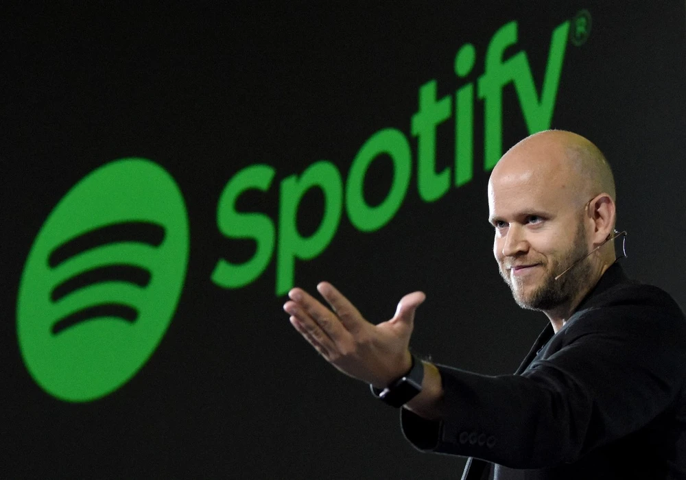 Giám đốc Điều hành của ứng dụng nghe nhạc trực tuyến Spotify, Daniel Ek tại một cuộc họp báo ở Tokyo (Nhật Bản). (Ảnh: AFP/TTXVN)