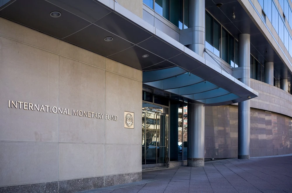 Trụ sở Quỹ Tiền tệ Quốc tế (IMF) tại Washington, D.C. (Mỹ). (Ảnh: AFP/TTXVN)