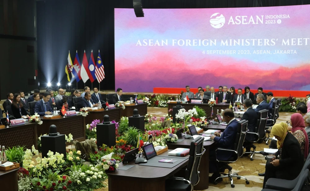 Hội nghị Bộ trưởng Ngoại giao ASEAN tại Jakarta (Indonesia), ngày 4/9/2023. (Ảnh: Hữu Chiến/TTXVN)