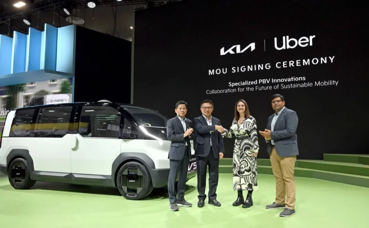 Uber và Kia vừa thông báo ký thỏa thuận hợp tác sản xuất xe điện. (Nguồn: BNB Breaking)