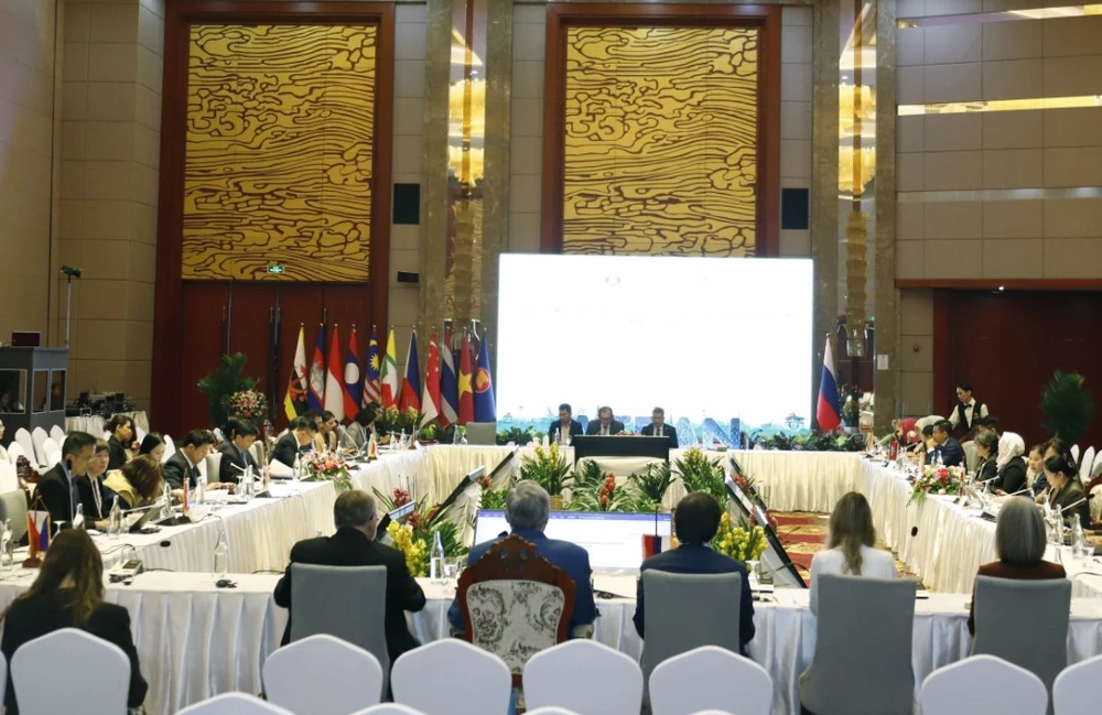 Hội nghị Bộ trưởng Du lịch ASEAN-Nga lần thứ 3 diễn ra tại Vientiane (Lào) ngày 26/1/2024. (Ảnh: Phạm Kiên/TTXVN)
