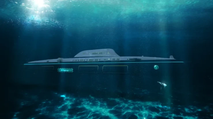 Hình ảnh "concept" của chiếc siêu du thuyền lai tàu ngầm, theo ý tưởng của Migaloo. (Nguồn: CNN)
