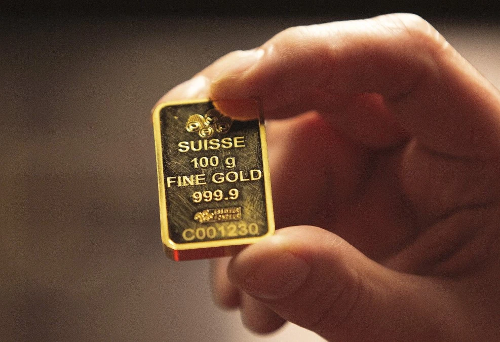 Vàng miếng được bán tại Dublin (Ireland). (Ảnh: AFP/TTXVN)