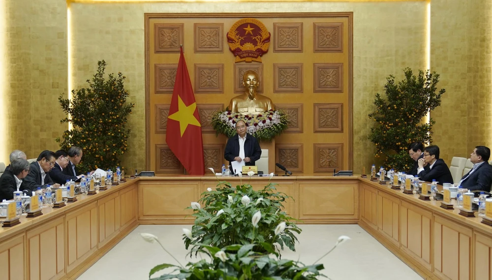 Thủ tướng Nguyễn Xuân Phúc, Trưởng Tiểu ban kinh tế - Xã hội phát biểu. (Ảnh: Thống Nhất/TTXVN)