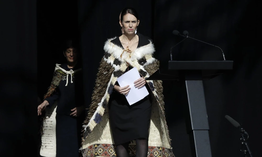 Thủ tướng New Zealand Jacinda Ardern tại lễ tưởng niệm. (Nguồn: AP)