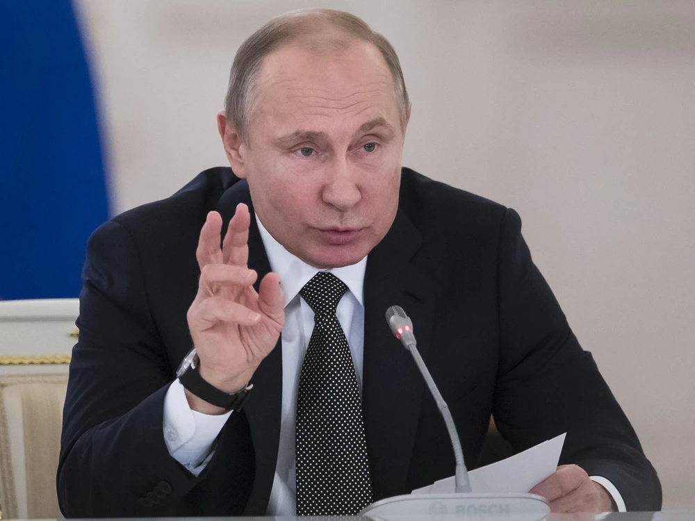 Ảnh tư liệu: Tổng thống Nga Vladimir Putin phát biểu tại cuộc họp ở Moskva. (Nguồn: AFP/TTXVN)
