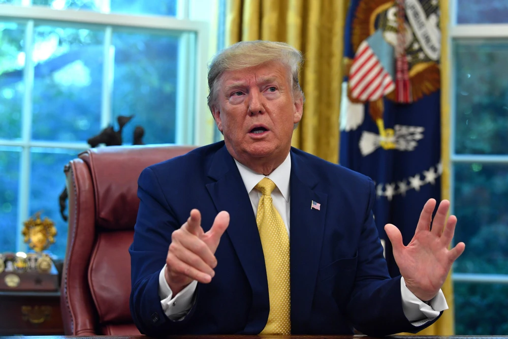 Tổng thống Mỹ Donald Trump phát biểu tại Washington, DC ngày 11/10/2019. (Nguồn: AFP/TTXVN)