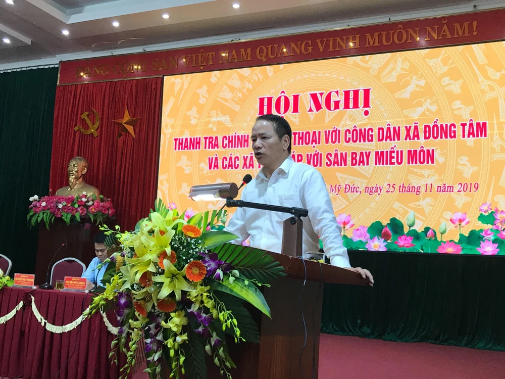 Ông Nguyễn Văn Thanh, Phó Tổng Thanh tra Chính phủ phát biểu tại cuộc đối thoại. (Ảnh: Nguyễn Văn Cảnh/TTXVN)