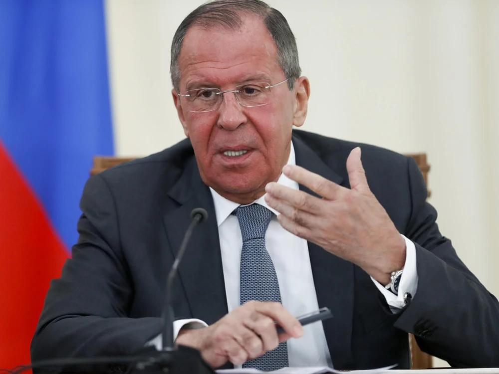 Ngoại trưởng Nga Sergei Lavrov trong cuộc họp báo tại Sochi. (Nguồn: AFP/TTXVN)