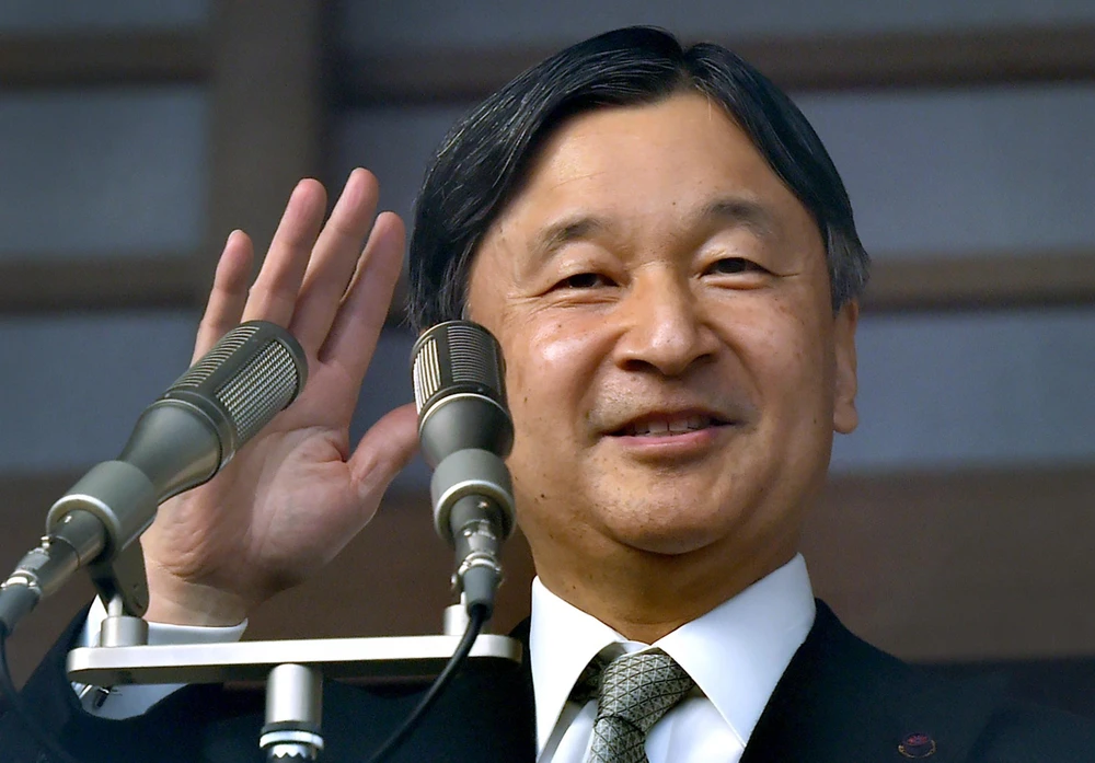 Nhật Hoàng Naruhito phát biểu trước đám đông người dân trong thông điệp mừng Năm Mới 2020 tại Hoàng Cung ở Tokyo ngày 2/1/2020. (Nguồn: AFP/TTXVN)
