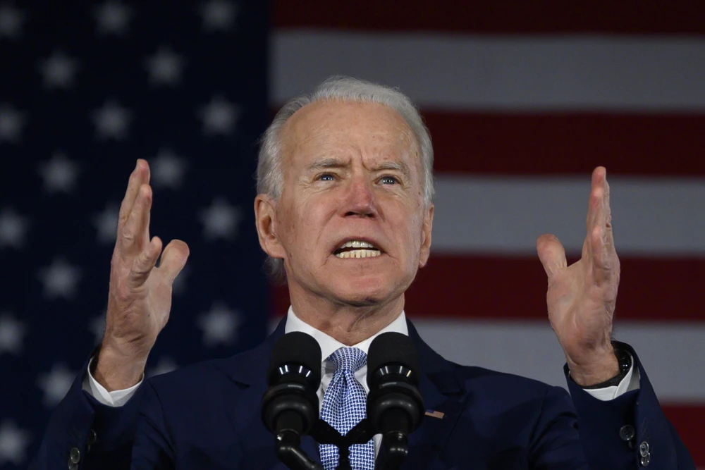 Cựu Phó Tổng thống Mỹ Joe Biden phát biểu sau cuộc bầu cử sơ bộ tại Columbia, South Carolina, Mỹ, ngày 29/2/2020. (Nguồn: AFP/ TTXVN)