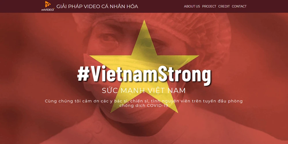 Giao diện trang web vietnamstrong.