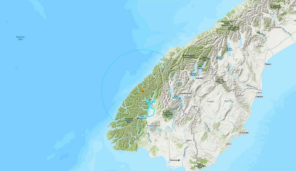 Khu vực xảy ra động đất. (Nguồn: earthquake.usgs.gov)