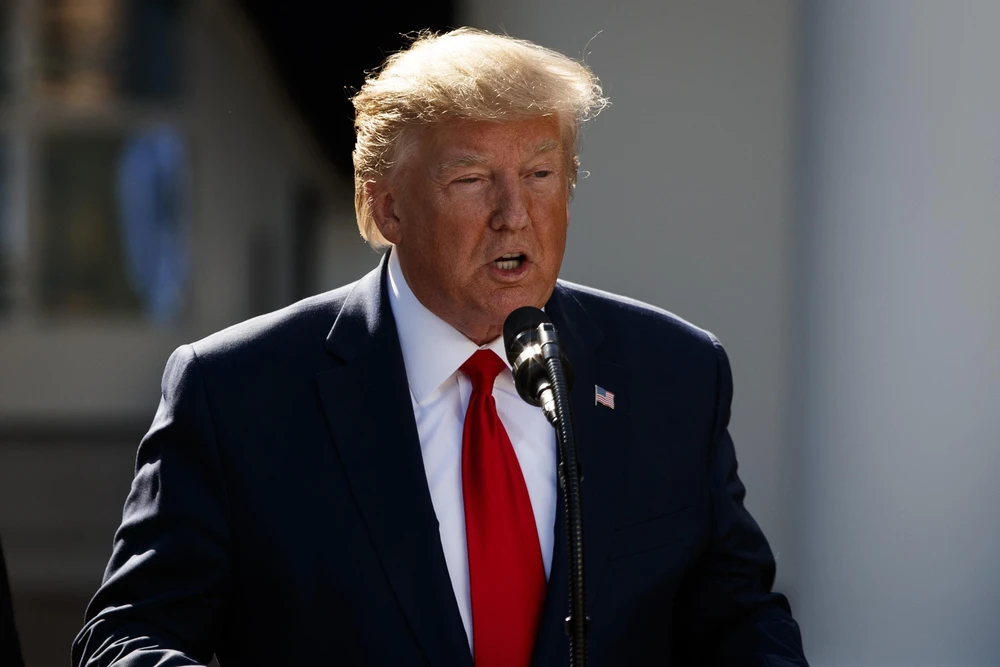 Trong ảnh: Tổng thống Mỹ Donald Trump phát biểu tại một sự kiện ở Washington, DC ngày 29/8/2019. (Nguồn: THX/TTXVN)