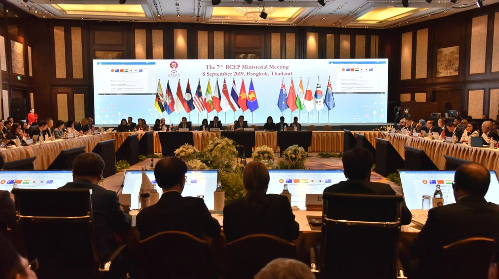 Hội nghị Bộ trưởng RCEP lần thứ bảy tại Bangkok, Thái Lan ngày 8/9. (Nguồn: TTXVN)