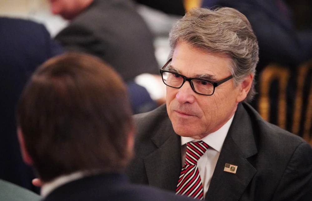 Trong ảnh (tư liệu): Bộ trưởng Năng lượng Mỹ Rick Perry trong một cuộc họp tại Nhà Trắng, Washington, DC, ngày 25/2/2019. (Nguồn: AFP/ TTXVN)