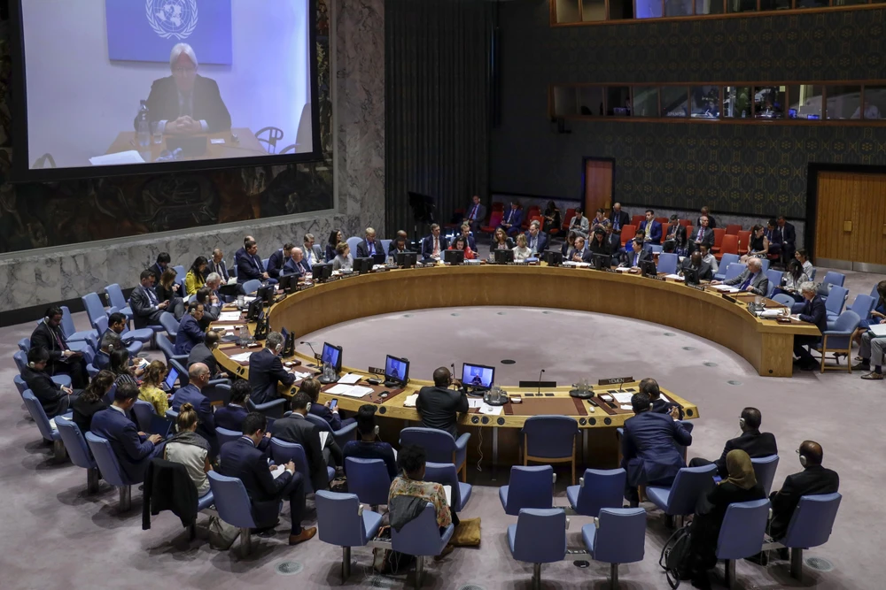 Một phiên họp của Hội đồng Bảo an Liên hợp quốc. (Nguồn: THX/TTXVN)