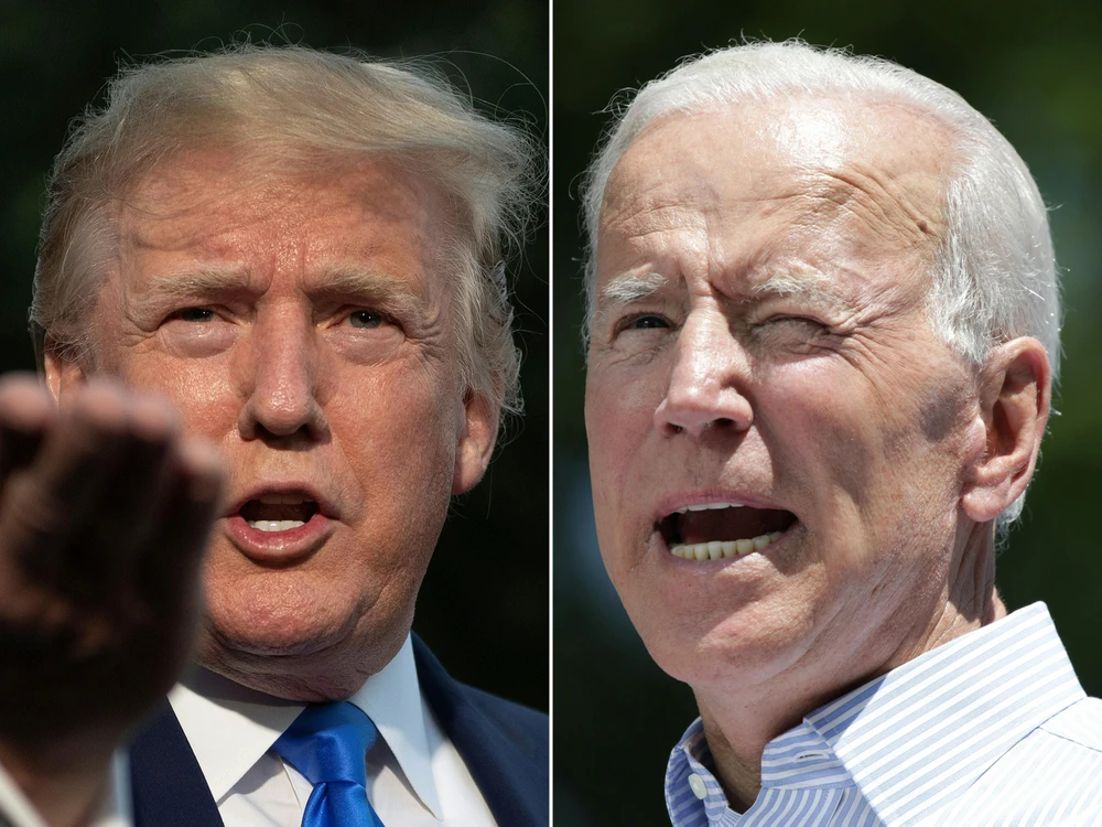 ổng thống Mỹ Donald Trump (trái) và ứng viên tranh cử Tổng thống Mỹ năm 2020 Joe Biden (phải). (Nguồn: AFP/TTXVN)