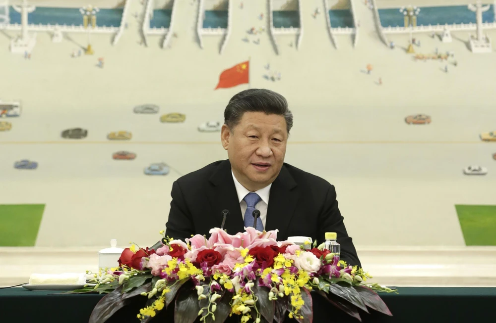Chủ tịch Trung Quốc Tập Cận Bình phát biểu tại Diễn đàn Kinh tế Mới ở Bắc Kinh, Trung Quốc, ngày 22/11/2019. (Ảnh: AFP/TTXVN)