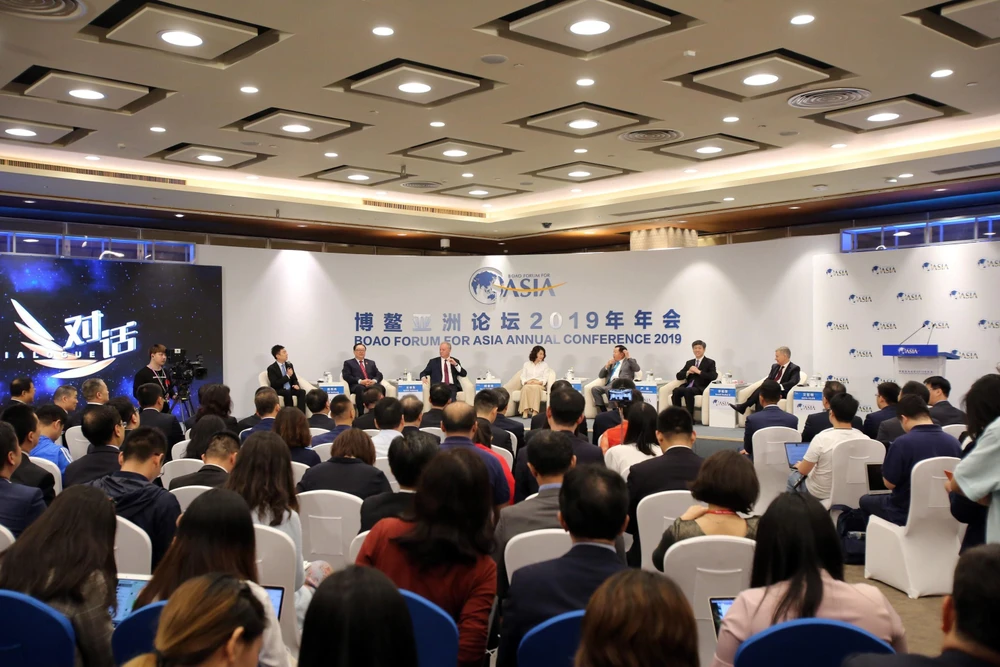 Toàn cảnh một phiên thảo luận của Hội nghị thường niên của Diễn đàn châu Á Bác Ngao 2019 tại Hải Nam, Trung Quốc, ngày 27/3/2019. (Ảnh: THX/ TTXVN)