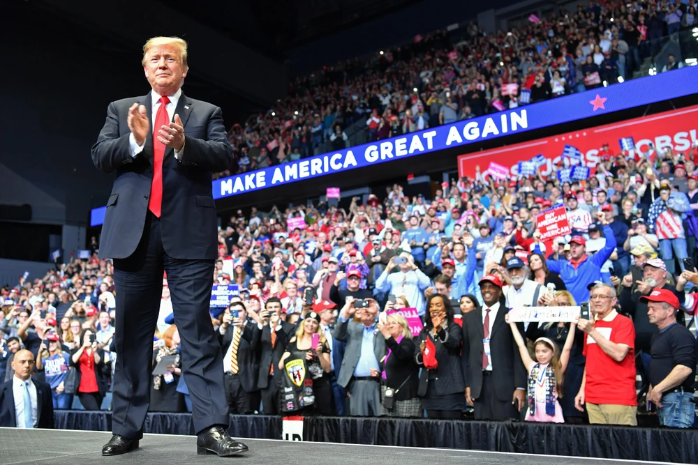Tổng thống Mỹ Donald Trump phát biểu trước những người ủng hộ ở Grand Rapids, bang Michigan ngày 28/3/2019. (Ảnh: AFP/TTXVN)