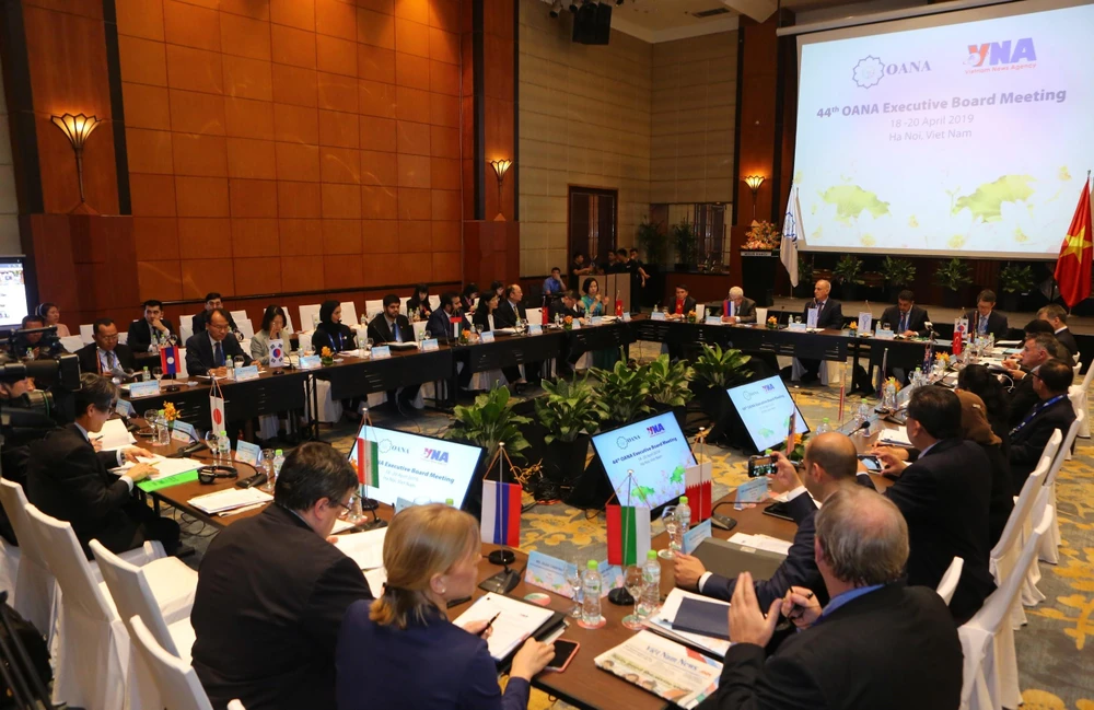 Cuộc họp Ban điều hành Hội nghị Ban Chấp hành Tổ chức các hãng thông tấn châu Á-Thái Bình Dương (OANA) lần thứ 44. (Ảnh: Thành Đạt/TTXVN)