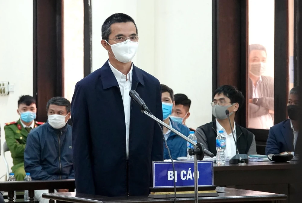 Bị cáo Đặng Anh Tuấn tại phiên tòa xét xử sơ thẩm. (Ảnh: Trung Kiên/TTXVN)