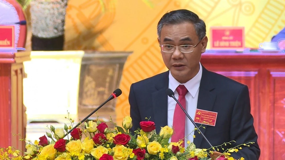 Đồng chí Phạm Thụy Luân trúng cử chức danh Bí thư Thị ủy Phước Long nhiệm kỳ 2020-2025. (Ảnh: TTXVN)