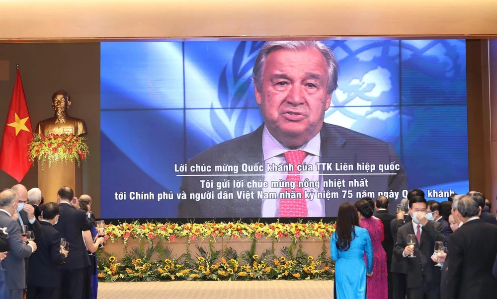 Tổng thư ký Liên hợp quốc Antonio Guterres gửi lời chúc mừng 75 năm Quốc khánh nước CHXHCN Việt Nam (2/9/1945-2/9/2020). (Ảnh: Lâm Khánh/TTXVN)