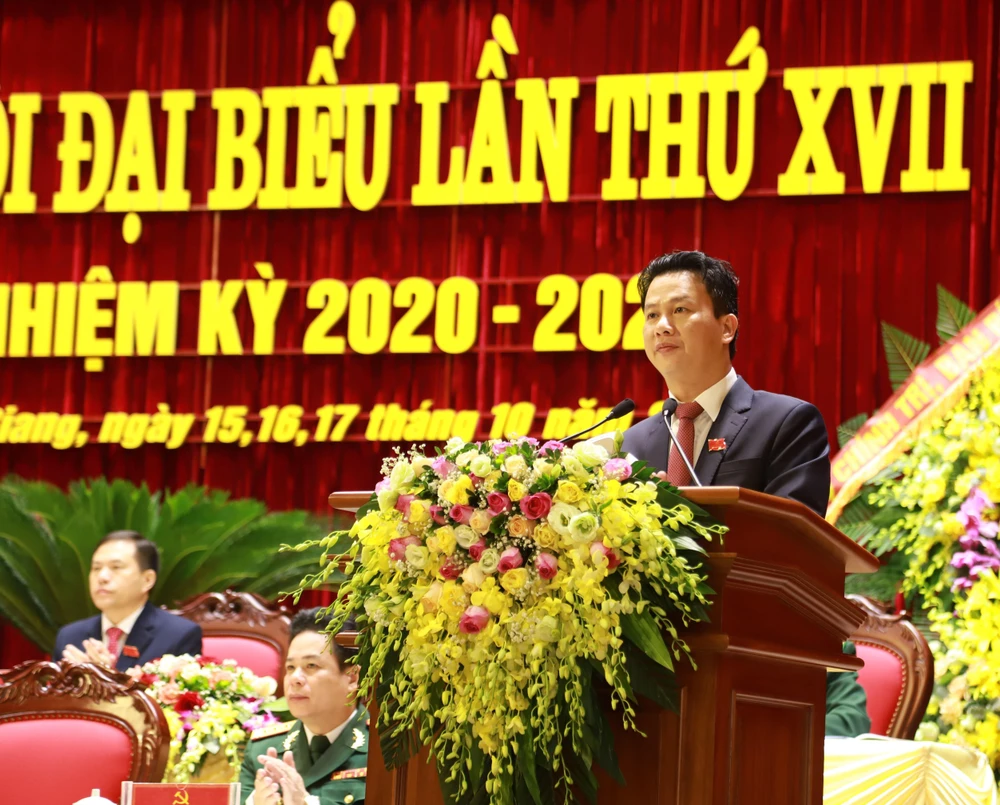 Đồng chí Đặng Quốc Khánh, Bí thư Tỉnh ủy Hà Giang khóa XVII, nhiệm kỳ 2020-2025. (Ảnh: Nguyễn Chiến/TTXVN)