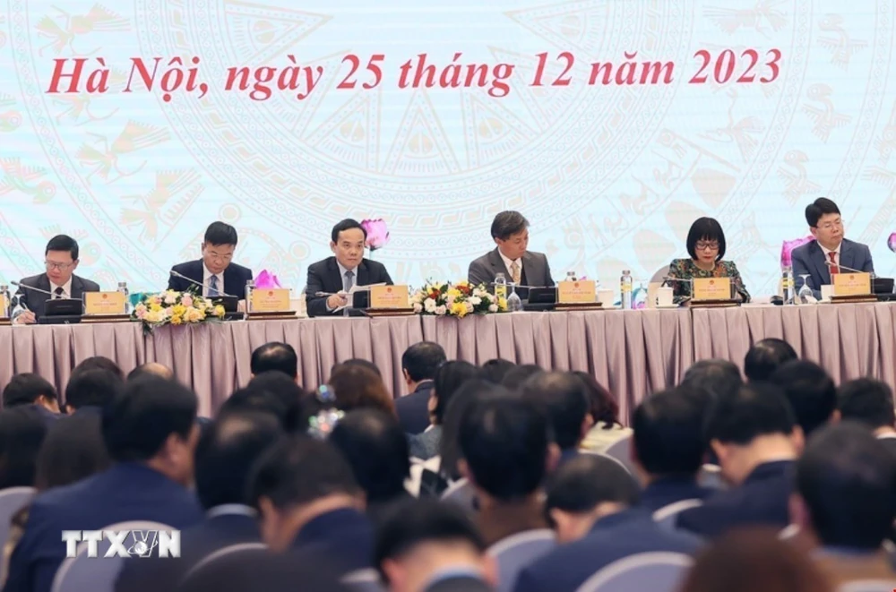 Phó Thủ tướng Trần Lưu Quang dự hội nghị. (Ảnh: Dương Giang/TTXVN)