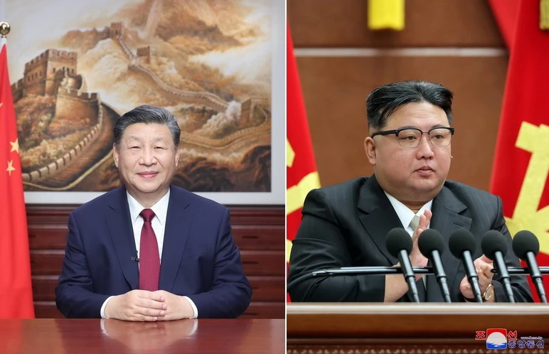 Chủ tịch Trung Quốc Tập Cận Bình và Nhà lãnh đạo Triều Tiên Kim Jong-un.