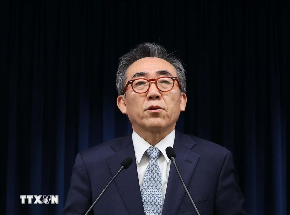Cựu Thứ trưởng Ngoại giao Cho Tae-yul được bổ nhiệm làm Ngoại trưởng Hàn Quốc, ngày 19/12/2023. (Ảnh: Yonhap/TTXVN)