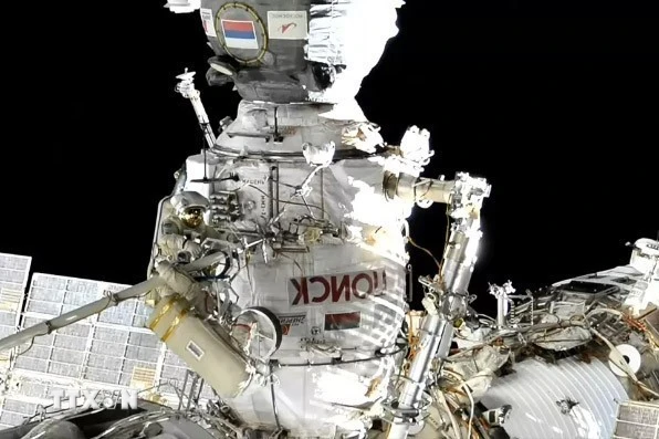 Trạm vũ trụ quốc tế ISS. (Ảnh: Roscomos TV/TTXVN)