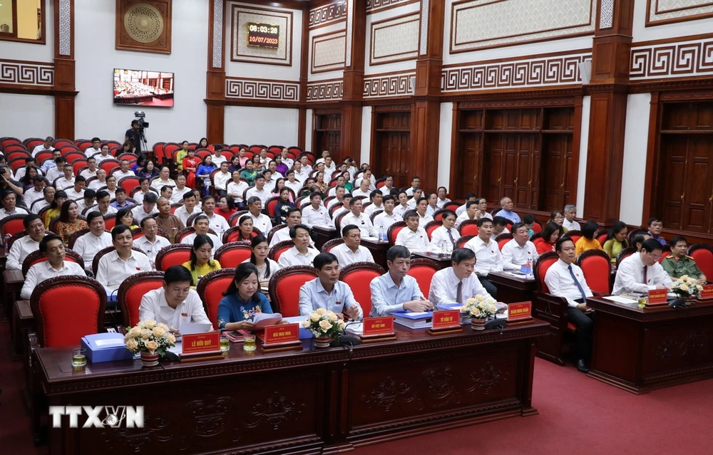 Một kỳ họp của HĐND tỉnh Ninh Bình. (Ảnh: Đức Phương/TTXVN)