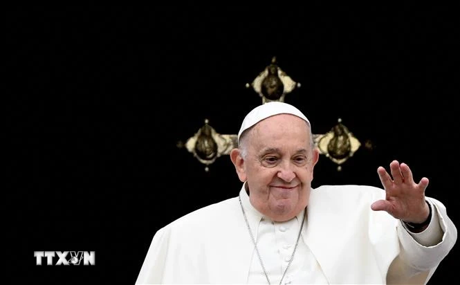 Giáo hoàng Francis phát biểu tại Vatican ngày 31/3/2024. (Ảnh: AFP/TTXVN)