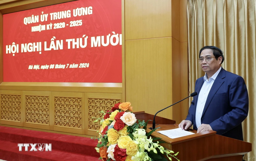 Thủ tướng Phạm Minh Ch&iacute;nh ph&aacute;t biểu. (Ảnh: Nhan S&aacute;ng/TTXVN)