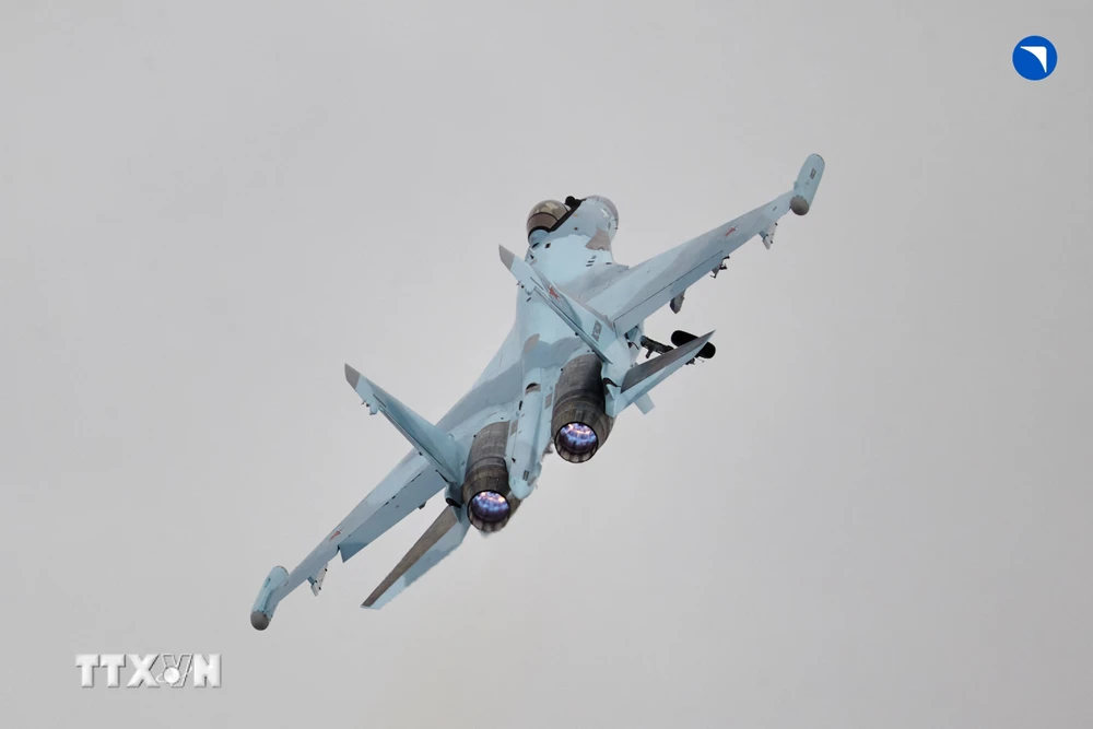 Máy bay chiến đấu Sukhoi Su-35S tại Komsomolsk-on-Amur, Nga, ngày 24/11/2023. (Ảnh: AFP/TTXVN)