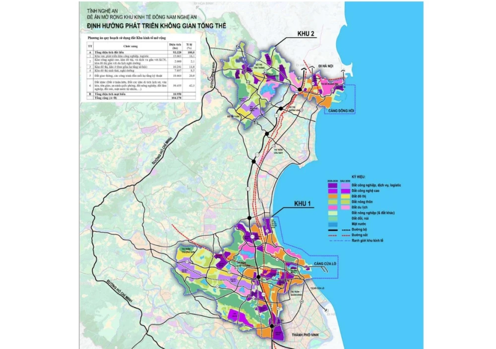 Đề án mở rộng Khu kinh tế Đông Nam tỉnh Nghệ An. (Nguồn: Báo Nghệ An)