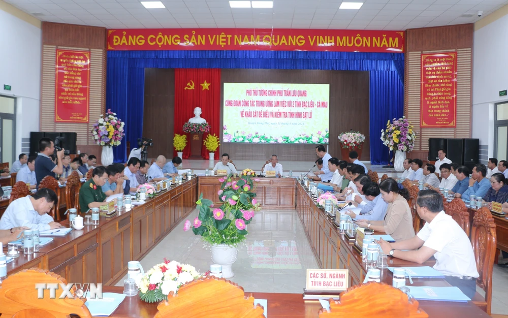 Quang cảnh buổi làm việc. (Ảnh: Tuấn Kiệt/TTXVN)