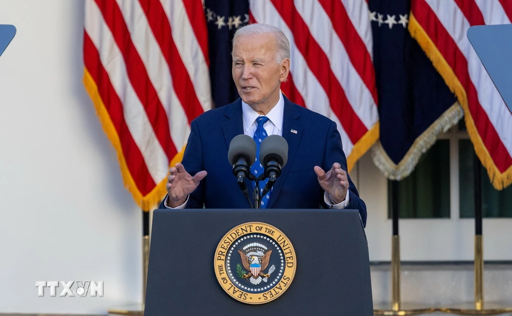 Tổng thống Joe Biden phát biểu tại Nhà Trắng ngày 26/11/2024. (Ảnh: THX/TTXVN)