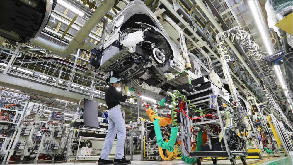 Xưởng lắp ráp ôtô của Toyota tại Toyoda, Nhật Bản. (Nguồn: nikkei.com)