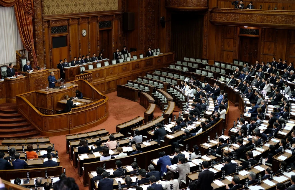 Toàn cảnh cuộc họp Thượng viện Nhật Bản tại Tokyo. (Ảnh: AFP/TTXVN)