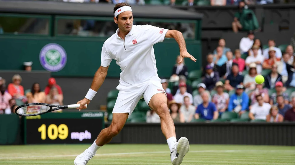 Federer chỉ còn cách chiến thắng thứ 100 ở Wimbledon đúng 1 trận đấu. (Nguồn: Getty Images)